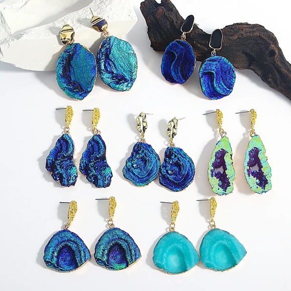 ◾️Volcanic Rock Earring (Pink) - Picture 4 of 5